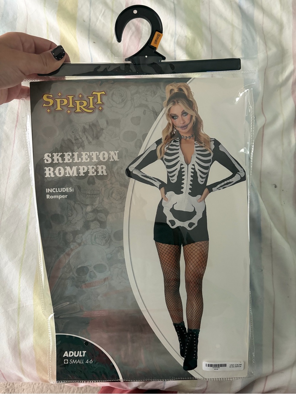 Spirit Black and White Skeleton Romper Costume